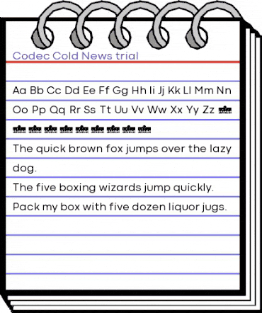 Codec Cold Trial News animated font preview