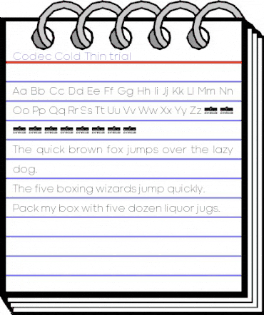 Codec Cold Trial Thin animated font preview