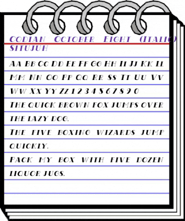 Codian October Eight Italic animated font preview