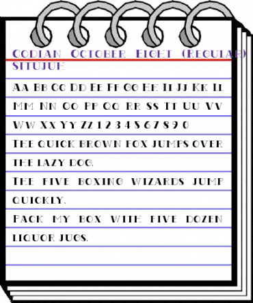 Codian October Eight Regular animated font preview