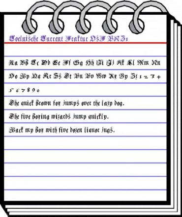 Coelnische Current Fraktur OsF UNZ1 Regular animated font preview