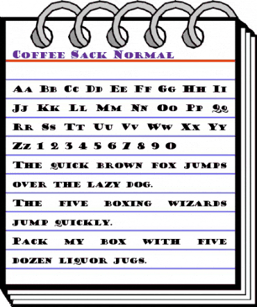 CoffeeSack Normal animated font preview