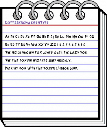 Coffee Enema Regular animated font preview