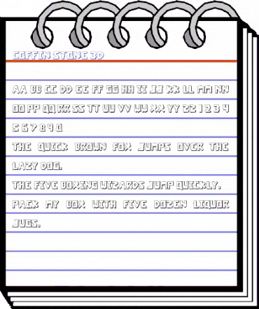 Coffin Stone 3D Regular animated font preview