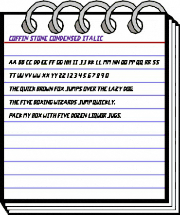 Coffin Stone Condensed Italic Condensed Italic animated font preview