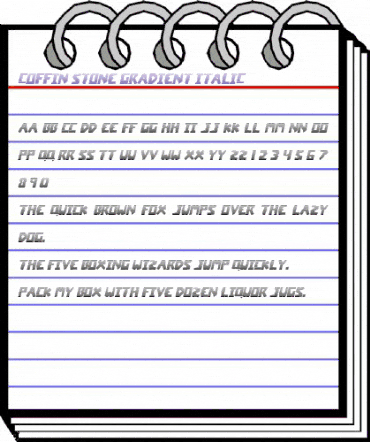 Coffin Stone Gradient Italic Italic animated font preview
