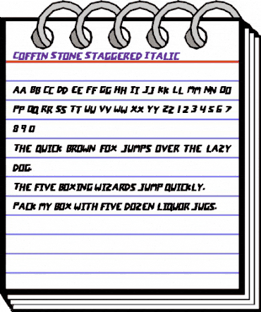 Coffin Stone Staggered Italic Regular animated font preview