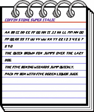 Coffin Stone Super-Italic Italic animated font preview