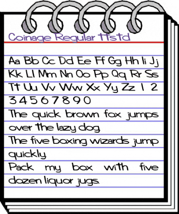 Coinage Regular animated font preview