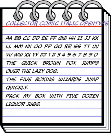 Collector Comic Italic animated font preview
