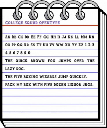College Squad Regular animated font preview