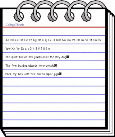 CollegeThrash Regular animated font preview