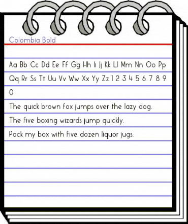 Colombia Bold animated font preview