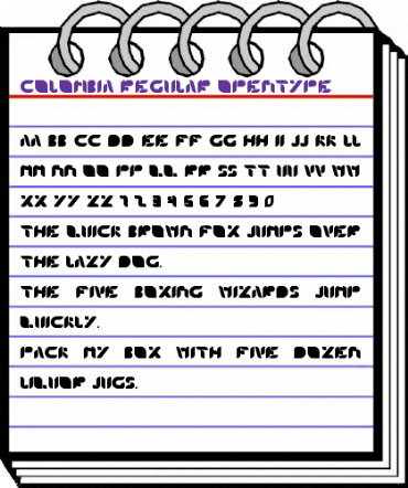 Colombia Regular animated font preview