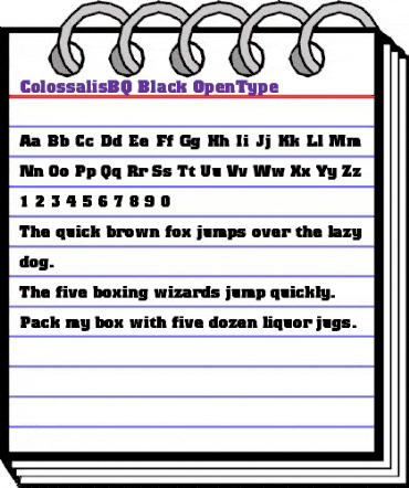 Colossalis BQ Regular animated font preview