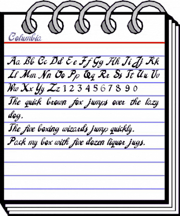 Columbia Regular animated font preview