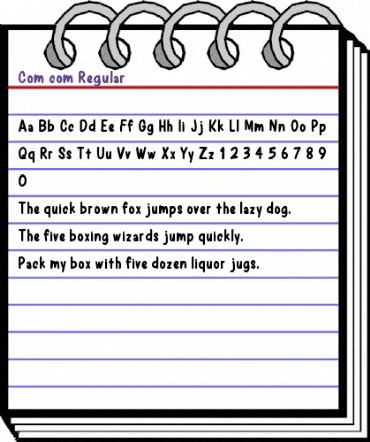 Com_com Regular animated font preview