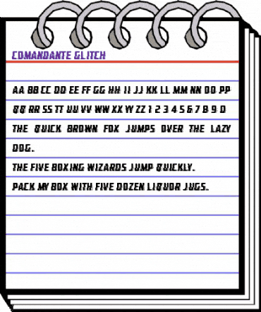 comandante Glitch Regular animated font preview