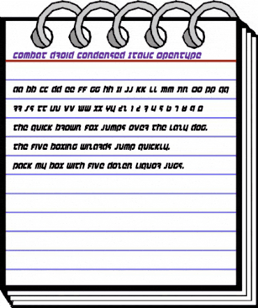 Combat Droid Condensed Italic Condensed Italic animated font preview