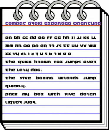 Combat Droid Expanded Expanded animated font preview
