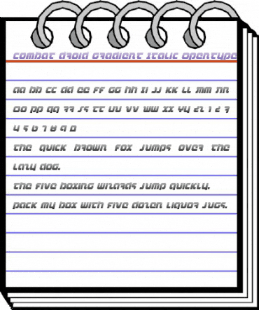 Combat Droid Gradient Italic Italic animated font preview