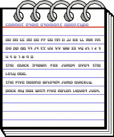 Combat Droid Gradient Regular animated font preview