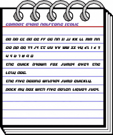 Combat Droid Halftone Italic Italic animated font preview