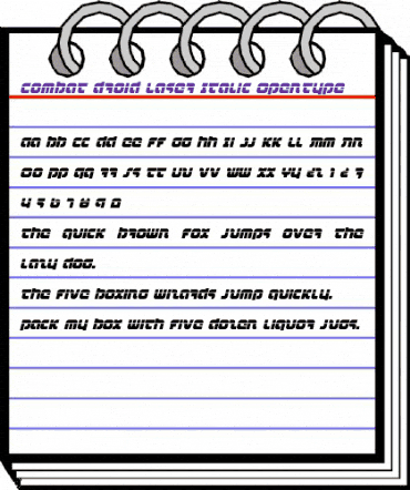 Combat Droid Laser Italic Italic animated font preview