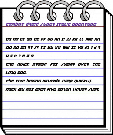 Combat Droid Super-Italic Italic animated font preview