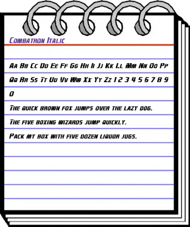 Combatron Italic animated font preview