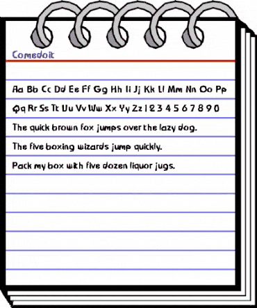 Comedoit Regular animated font preview