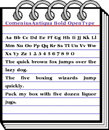 Comenius Antiqua Bold animated font preview
