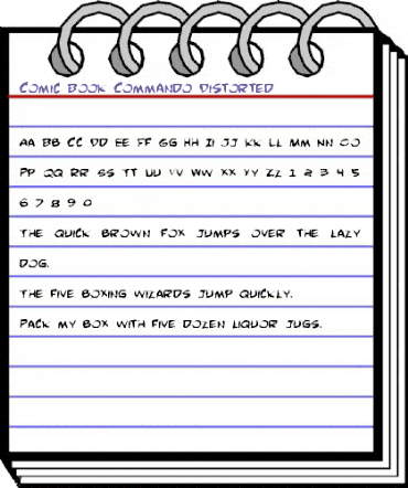 Comic Book Commando Distorted Distorted animated font preview