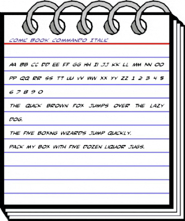 Comic Book Commando Italic Italic animated font preview