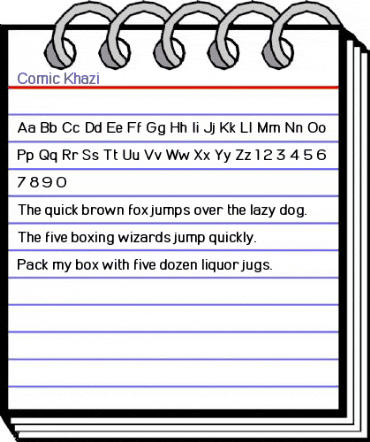 Comic Khazi Regular animated font preview