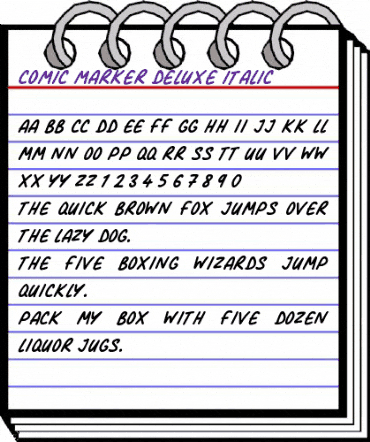 Comic Marker Deluxe Italic animated font preview