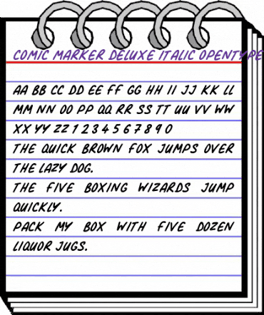 Comic Marker Deluxe Italic animated font preview