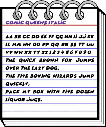 Comic Queens Italic animated font preview