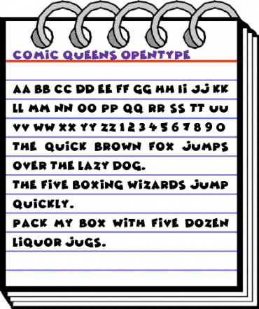 Comic Queens Regular animated font preview