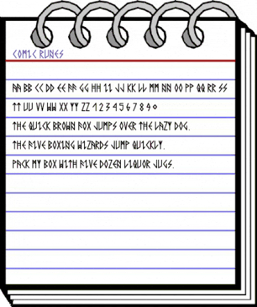 Comic Runes Regular animated font preview