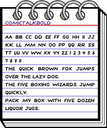 ComicTalkBold Regular animated font preview