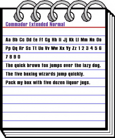 Commador Extended Normal animated font preview