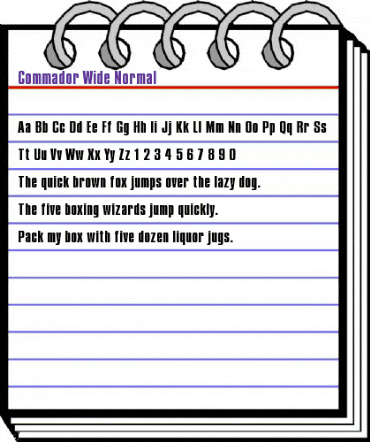 Commador Wide Normal animated font preview