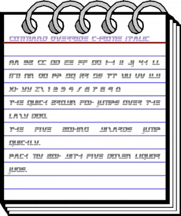 Command Override Chrome Italic Italic animated font preview