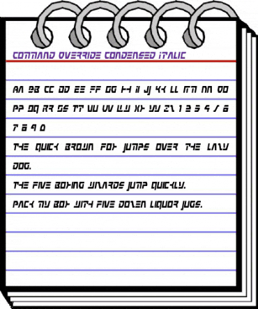 Command Override Condensed Italic Condensed Italic animated font preview