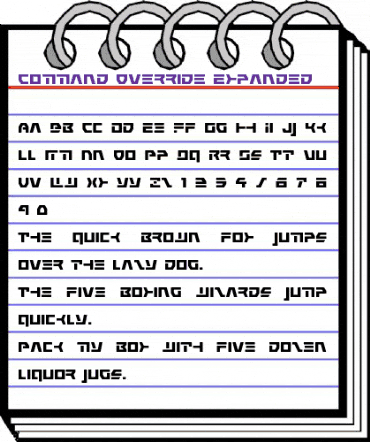 Command Override Expanded Expanded animated font preview