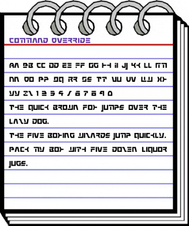 Command Override Regular animated font preview