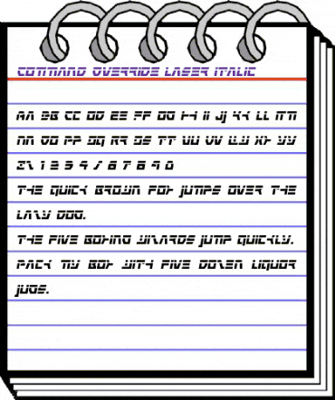 Command Override Laser Italic Italic animated font preview