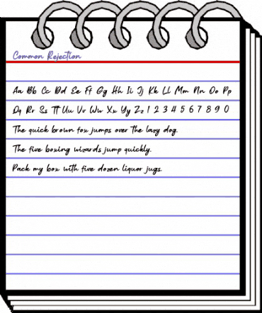 Common Rejection Regular animated font preview