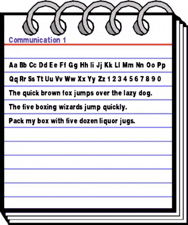 Communication 1 Regular animated font preview